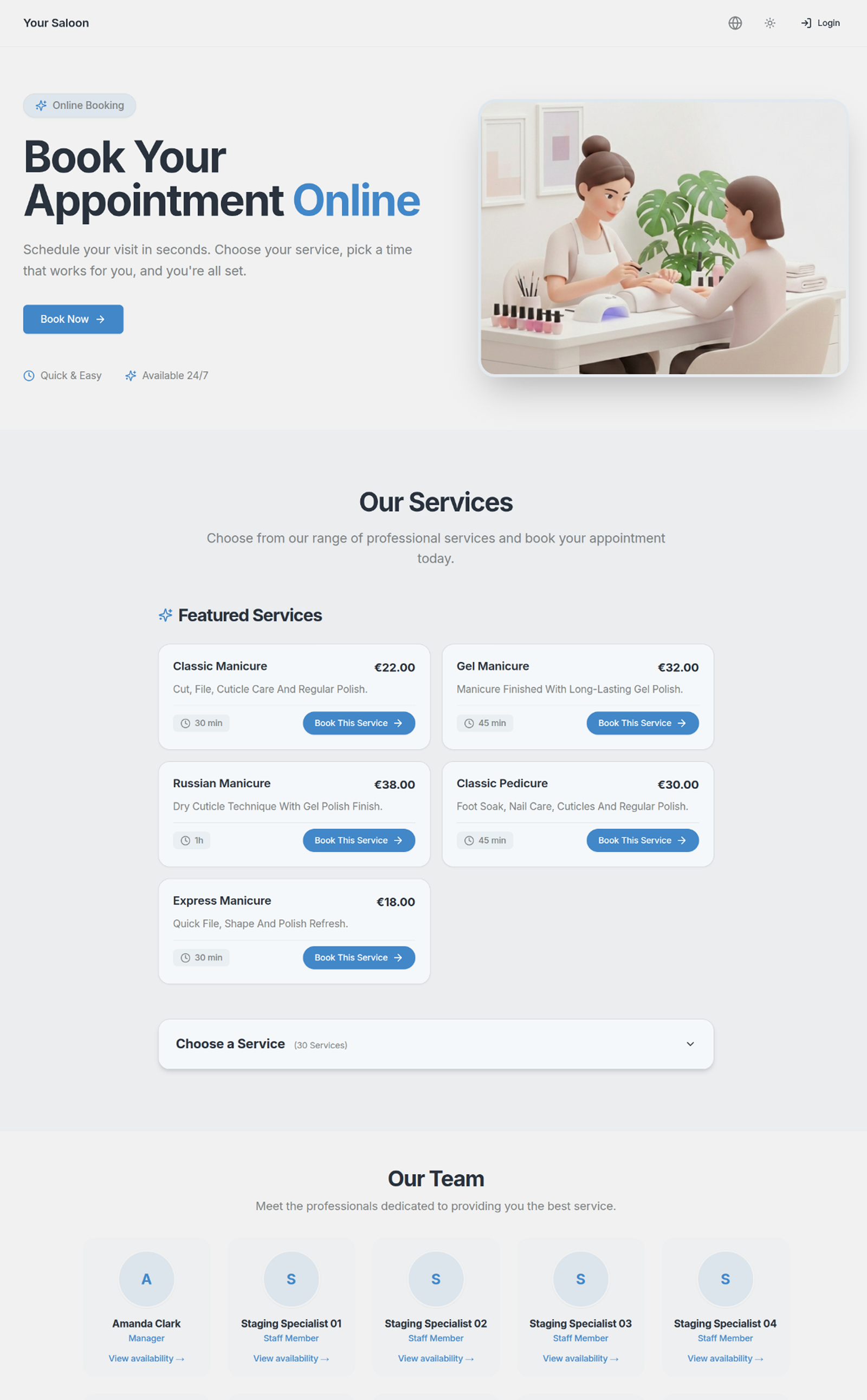 Business landing page example