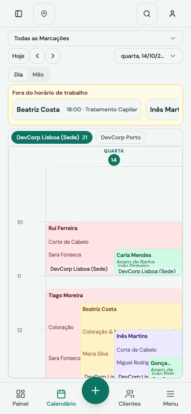 Punctual dashboard on mobile